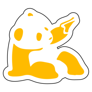 Panda Holding Gun Sticker (Yellow)